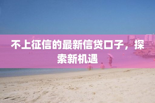 不上征信的最新信貸口子，探索新機(jī)遇