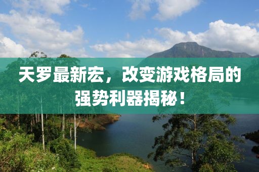 天羅最新宏，改變游戲格局的強勢利器揭秘！