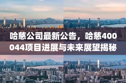 哈慈公司最新公告，哈慈400044項目進展與未來展望揭秘