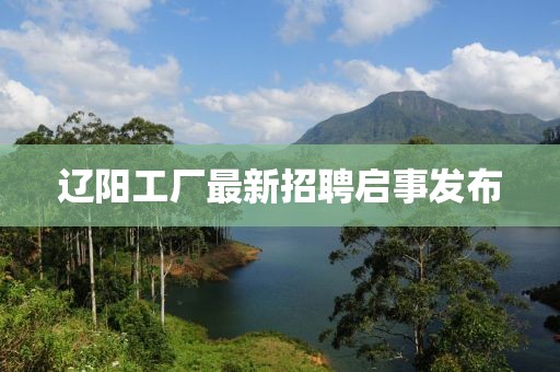 遼陽(yáng)工廠最新招聘啟事發(fā)布