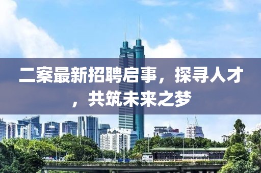 二案最新招聘啟事，探尋人才，共筑未來之夢