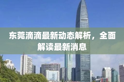 東莞滴滴最新動態(tài)解析，全面解讀最新消息