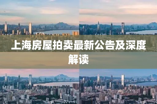 上海房屋拍賣最新公告及深度解讀
