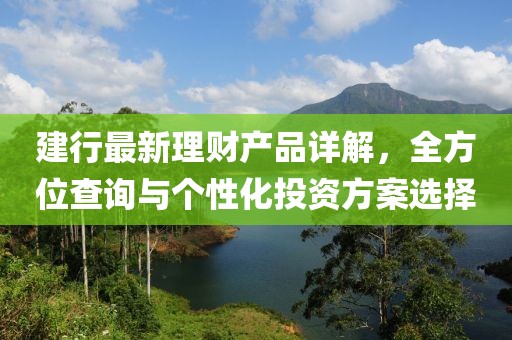 建行最新理財產(chǎn)品詳解，全方位查詢與個性化投資方案選擇