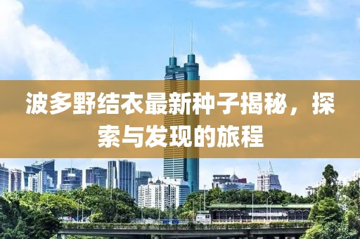 波多野結(jié)衣最新種子揭秘，探索與發(fā)現(xiàn)的旅程