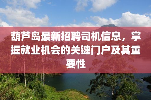 葫蘆島最新招聘司機(jī)信息，掌握就業(yè)機(jī)會(huì)的關(guān)鍵門戶及其重要性