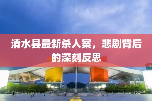 清水縣最新殺人案，悲劇背后的深刻反思