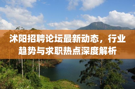 沭陽(yáng)招聘論壇最新動(dòng)態(tài)，行業(yè)趨勢(shì)與求職熱點(diǎn)深度解析
