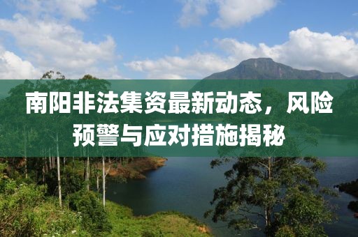 南陽非法集資最新動(dòng)態(tài)，風(fēng)險(xiǎn)預(yù)警與應(yīng)對(duì)措施揭秘