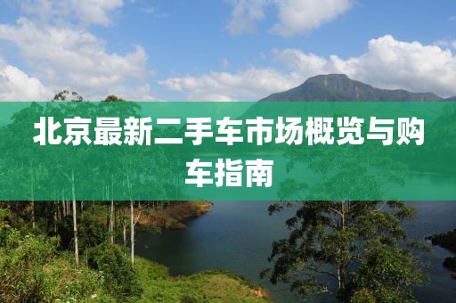 北京最新二手車市場概覽與購車指南