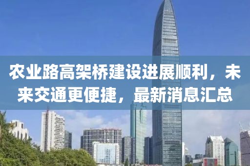 農(nóng)業(yè)路高架橋建設進展順利，未來交通更便捷，最新消息匯總