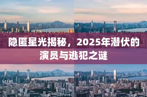 隱匿星光揭秘，2025年潛伏的演員與逃犯之謎