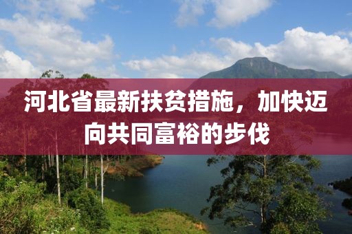 河北省最新扶貧措施，加快邁向共同富裕的步伐