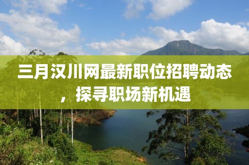 三月漢川網(wǎng)最新職位招聘動(dòng)態(tài)，探尋職場(chǎng)新機(jī)遇