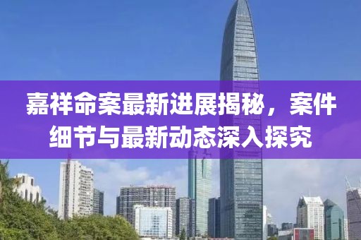 嘉祥命案最新進展揭秘，案件細節(jié)與最新動態(tài)深入探究