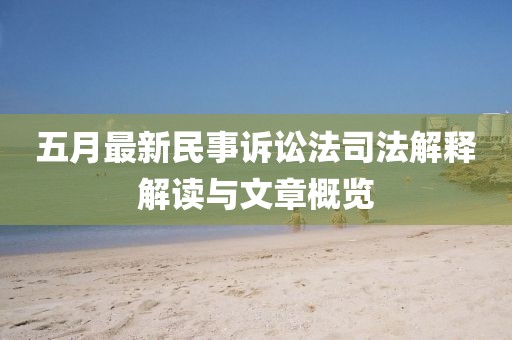 五月最新民事訴訟法司法解釋解讀與文章概覽