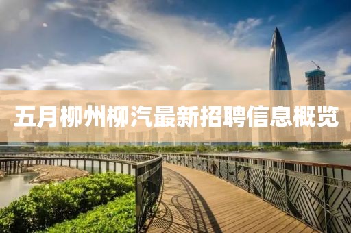 五月柳州柳汽最新招聘信息概覽
