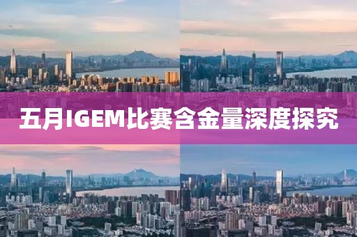 五月IGEM比賽含金量深度探究