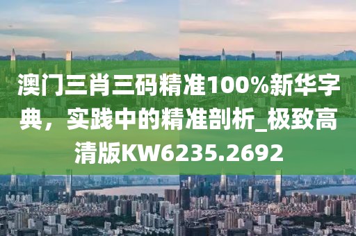 澳門三肖三碼精準(zhǔn)100%新華字典，實(shí)踐中的精準(zhǔn)剖析_極致高清版KW6235.2692