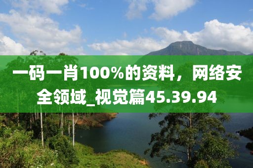 一碼一肖100%的資料，網(wǎng)絡(luò)安全領(lǐng)域_視覺(jué)篇45.39.94